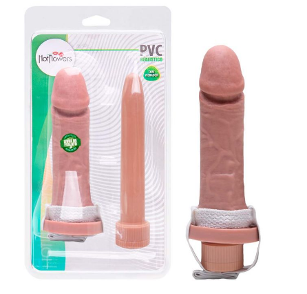 CAPA PENIANA REALÍSTICA COM VIBRADOR HOT FLOWERS