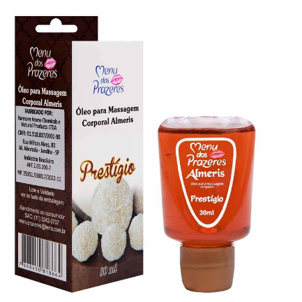 Almeris Óleo Beijável Térmico PRESTÍGIO 30ml Menu dos Prazeres