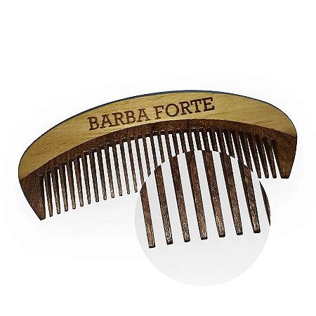 Pente de Madeira - Curvo - Barba Forte