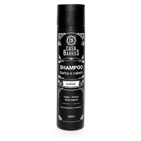 Shampoo para Barba e Cabelo 300ml - Classico - Casa Barros