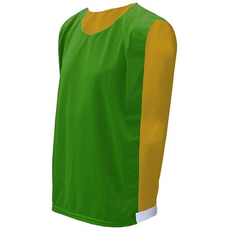 Colete de Futebol Dupla Face Verde Bandeira com Amarelo