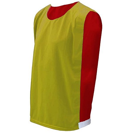 Colete de Futebol Dupla Face Amarelo com Vermelho