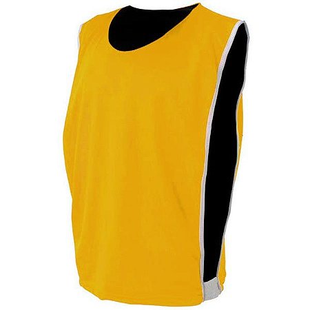 Colete de Futebol Dupla Face Dry Amarelo com Preto