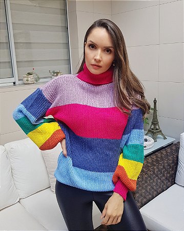 Blusa tricot rainbow Clearance