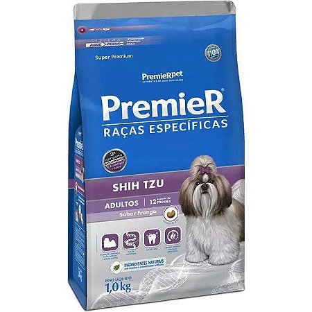 Ração Premier Shih Tzu Raças Específicas para Cães Adultos Sabor Frango 1 kilo