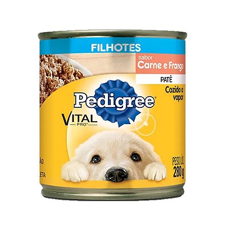 Pedigree Patê Lata para Cães Filhotes Sabor Carne e Frango 280 gramas