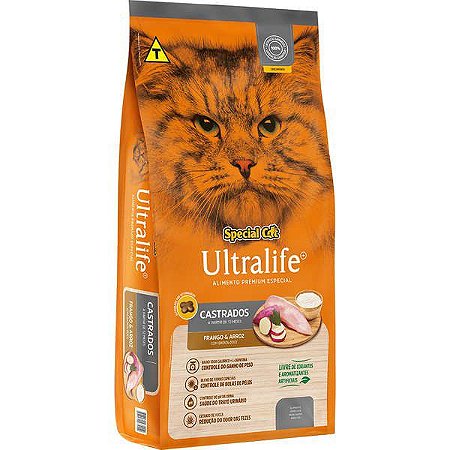 Ração Seca Special Cat Ultralife Frango e Arroz para Gatos Castrados 3 kilos