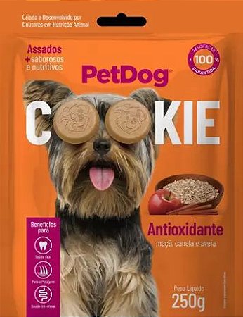 Biscoito Pet Dog Cookie para Cães Sabor Maçã com Canela 250 gramas