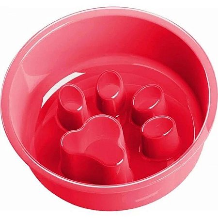 Comedouro Tigela Coma Melhor Medio Pet Injet, Vermelho