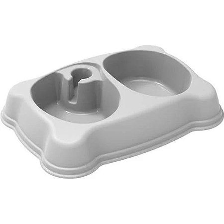 Comedouro Duplo Plast Pet Cores Sortidas 600ml