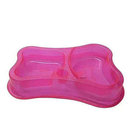 Comedouro Automático Duplo Glitter Pet Toys 460 X 300 ml, Rosa
