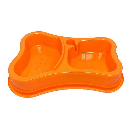 Comedouro Automático Duplo Neon Pet Toys 460 X 300 ml Laranja