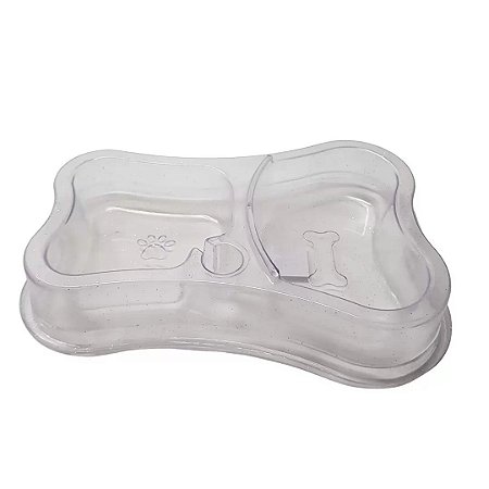 Comedouro Automático Duplo Glitter Pet Toys 460 X 300 ml,Transparente