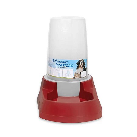 Bebedouro Alvorada Praticão Auto Vermelho para Cães 6,5l