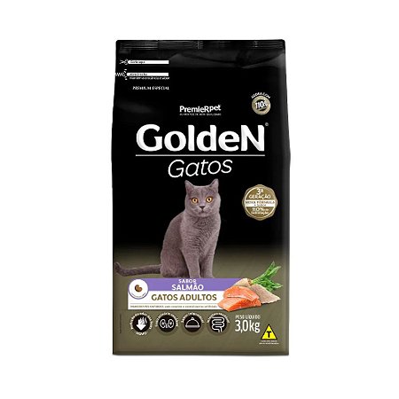 Ração Seca PremieR Pet Golden Gatos Adultos Salmão 3kg