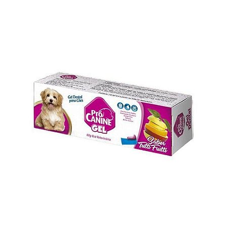 Gel Dental Pró Canine Sabor Tutti Frutti 60 gramas