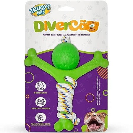 Brinquedo Mordedor Cabo De Guerra Divercão Verde M Truqys
