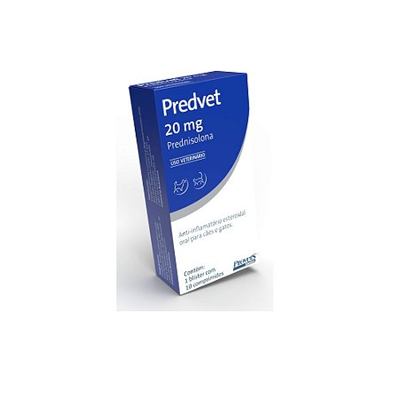 Anti-Inflamatório Predvet 20 mg 10 Comprimidos ( Embalagem hospitalar )