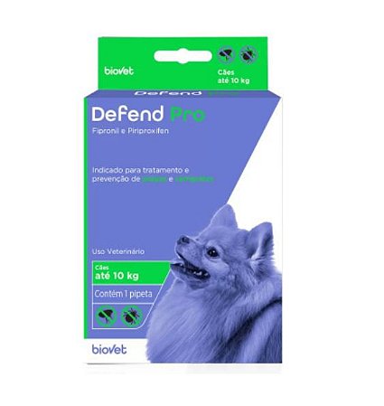 Antipulgas e Carrapatos Defend Pro para Cães até 10 kilos Biovet 1 pipeta