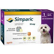 Antipulgas Simparic Cães de 2,6 até 5 kilos 10 mg 1 Comprimido