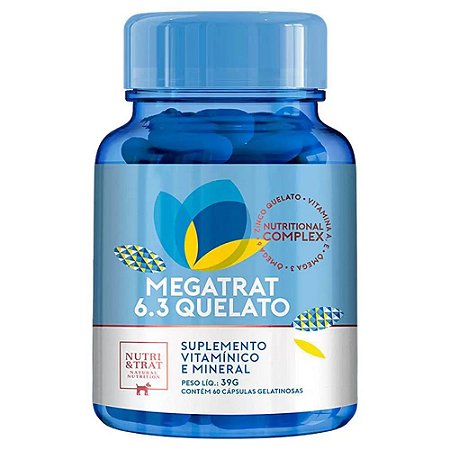 Suplemento Vítaminico e Mineral Megatrat 6.3 Quelato com 60 Cápsulas