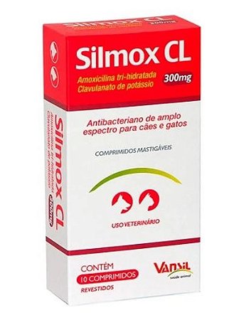 Silmox CL Antibiótico Para Cães E Gatos Vansil 300 mg
