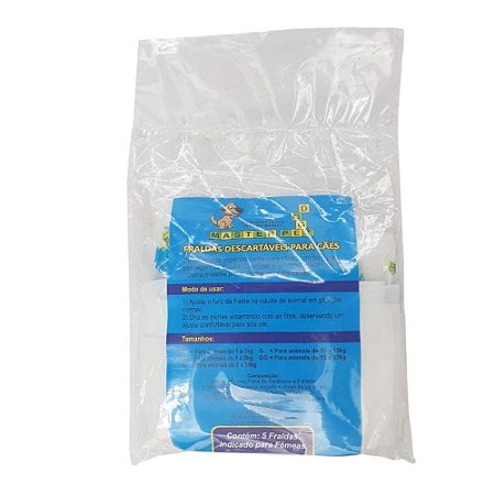 Fraldas Descartáveis Para Cães 5 Unidades P Fraldogs