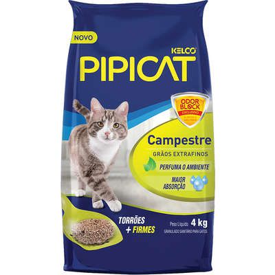 Areia Higiênica Kelco Pipicat Campestre Perfumada 4 kilos
