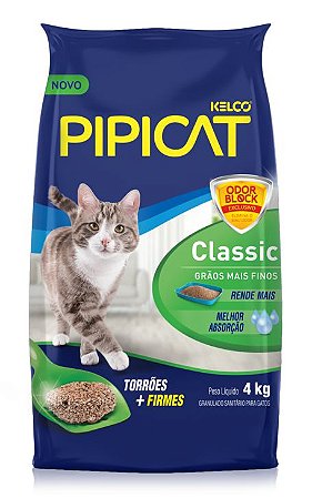Areia Higiênica Kelco Pipicat Classic 4 kilos