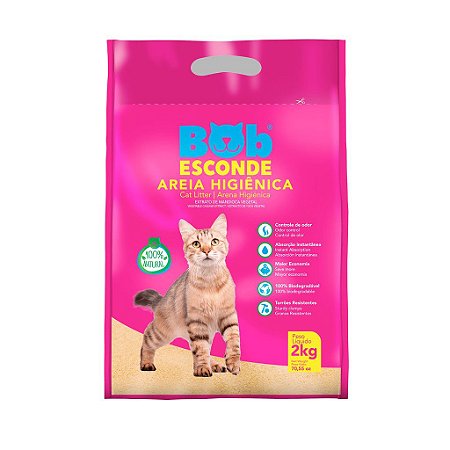 Areia Higiênica Mandioca Bob Esconde 2 Kg