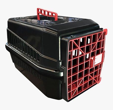 Caixa De Transporte Black Vermelho N4 Cachorro Gato Cão