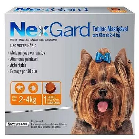 Antipulgas e Carrapatos Nexgard para Cães de 2 a 4 kg 3 Tablete