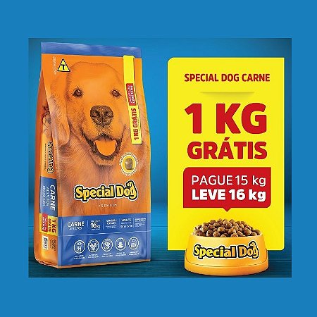 Ração Special Dog Carne 15kg + 1 Kg Grastis