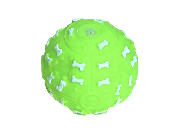 Bola Com osso Vinil Verde 7,5cm