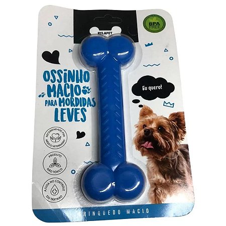 Mordedor Strong Osso Macio Arredondado Azul 18 CM