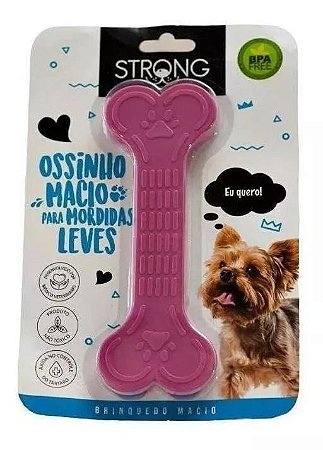 Brinquedo Pet Cães Osso 01 Macio Rosa 18cm