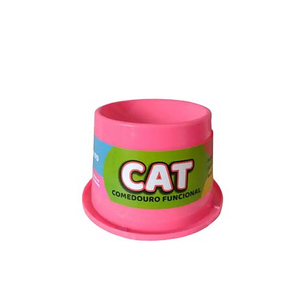 Comedouro Gato Alto Anti-formiga  250 Ml Rosa Neon