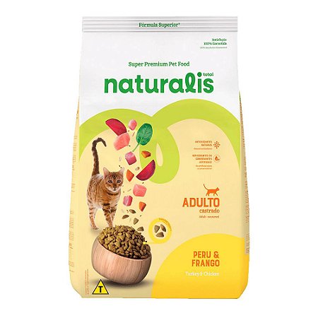 Ração Naturalis Gatos Adultos Castrados Peru e Frango 20 kg