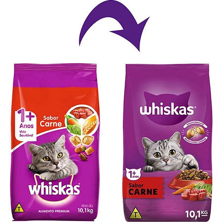 Ração Whiskas Carne Para Gatos Adultos 10,1 kg