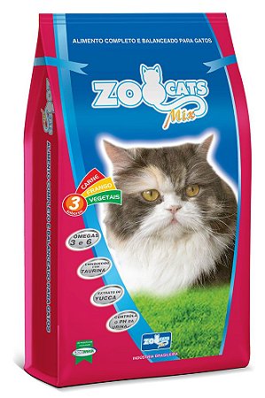 Ração Zoo Cat para Gatos Adultos Sabor Carne e Peixe 25 Kg