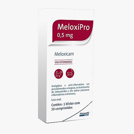Anti-inflamatório Provets Simões Meloxipro 0,5mg Cartela Avulsa com 10 comprimidos para Cães e Gatos