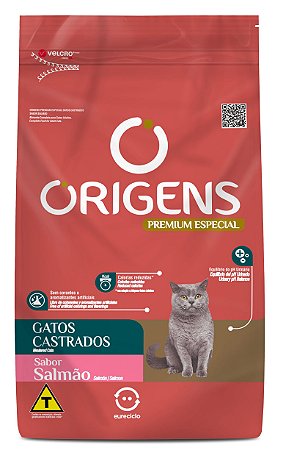 Ração Origens  Para Gatos Castrados Sabor Salmão 10,1kg