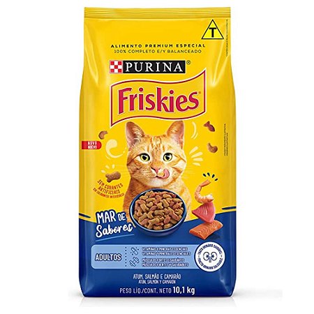 Ração Friskies Peixes & Frutos do Mar para Gatos Adultos 10,1 Kilos