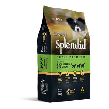 Ração Splendid Junior Raças Médias e Grandes 15 kg