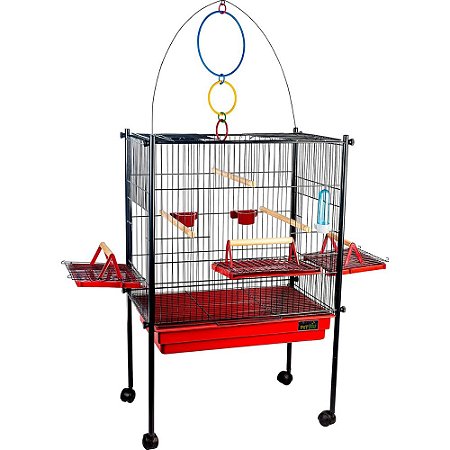 Viveiro Triplex para Calopsita Black - Vermelho