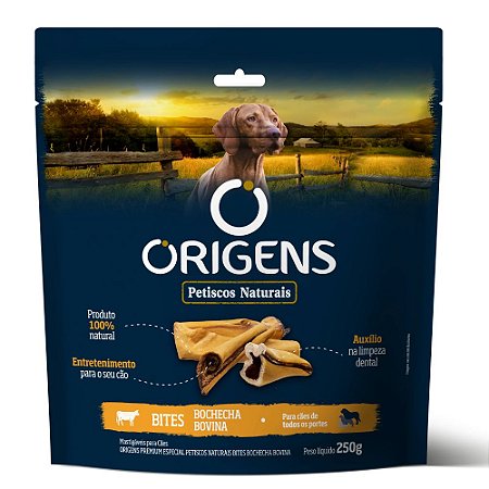 Petiscos Naturais Origens Premium Especial Bites Bochecha Bovina 250 Gr
