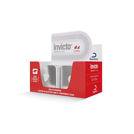 Invicto Antipulgas 11,4mg Gato e Cachorro de até 11,4 kg - 1 Comprimido Avulso