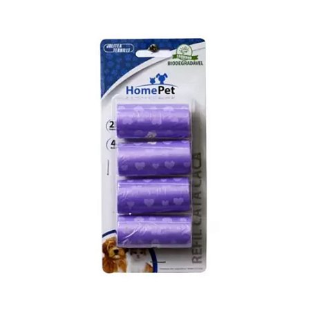 Refil Cata Caca Home Pet Roxo C/ 4 Rolos