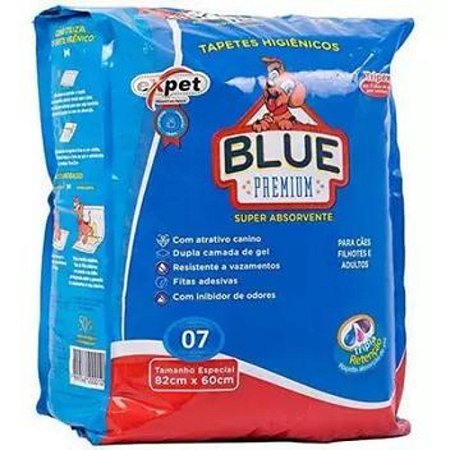 Tapete Higiênico Blue Premium 82 x 60cm 7 Unidades