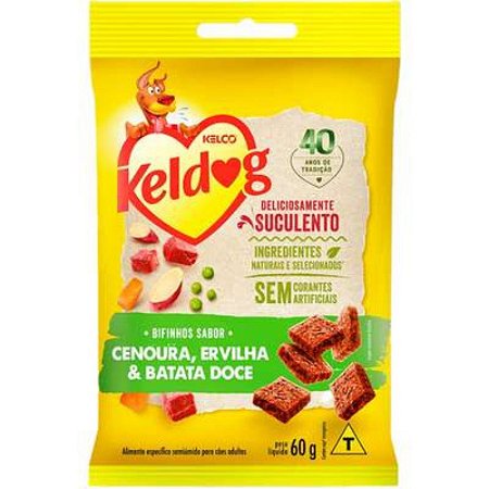 Petisco Bifinho Keldog para Cães Sabor Cenoura, Ervilha e Batata Doce 60g